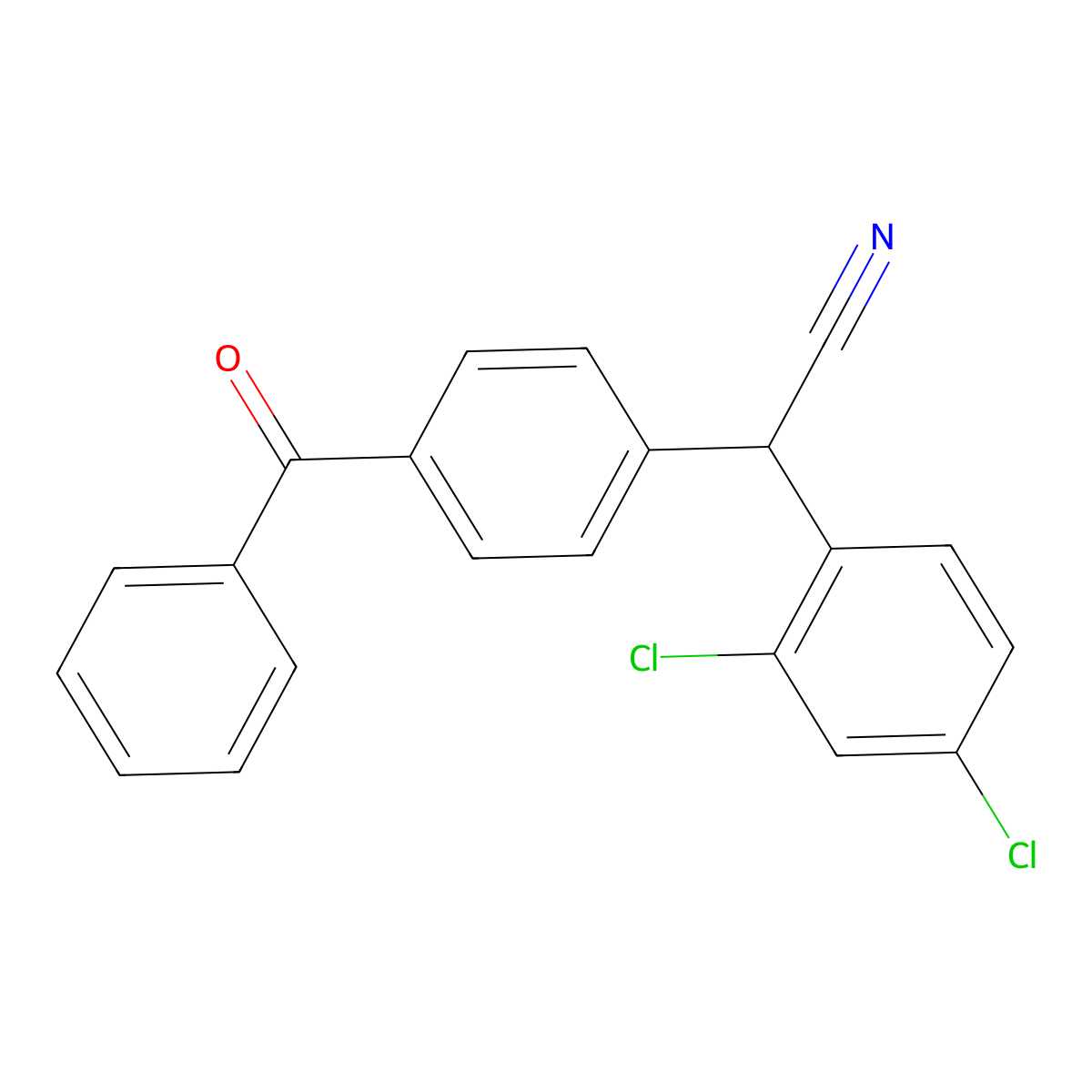 2-(4-Benzoylphenyl)-2-(2,4-dichlorophenyl)acetonitrile molecular structure, CAS 338965-54-1