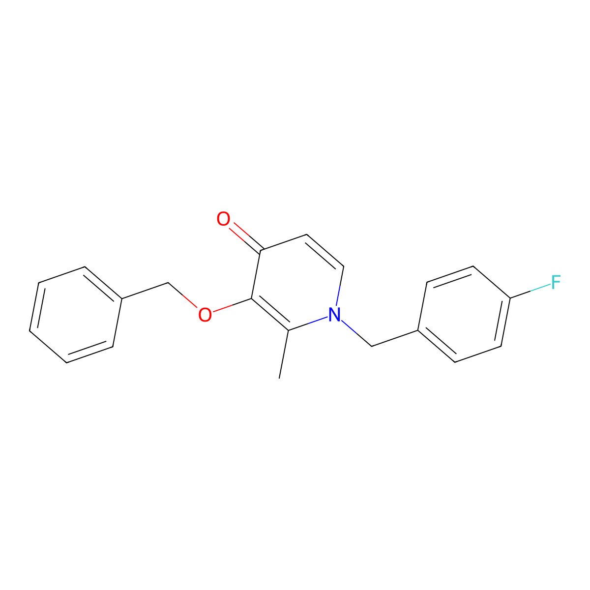 3-(benzyloxy)-1-(4-fluorobenzyl)-2-methyl-4(1H)-pyridinone molecular structure, CAS 338965-56-3