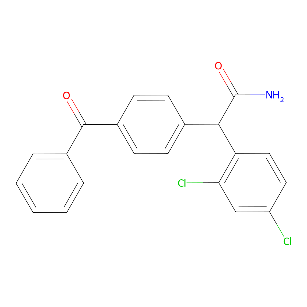 2-(4-Benzoylphenyl)-2-(2,4-dichlorophenyl)acetamide molecular structure, CAS 338965-57-4