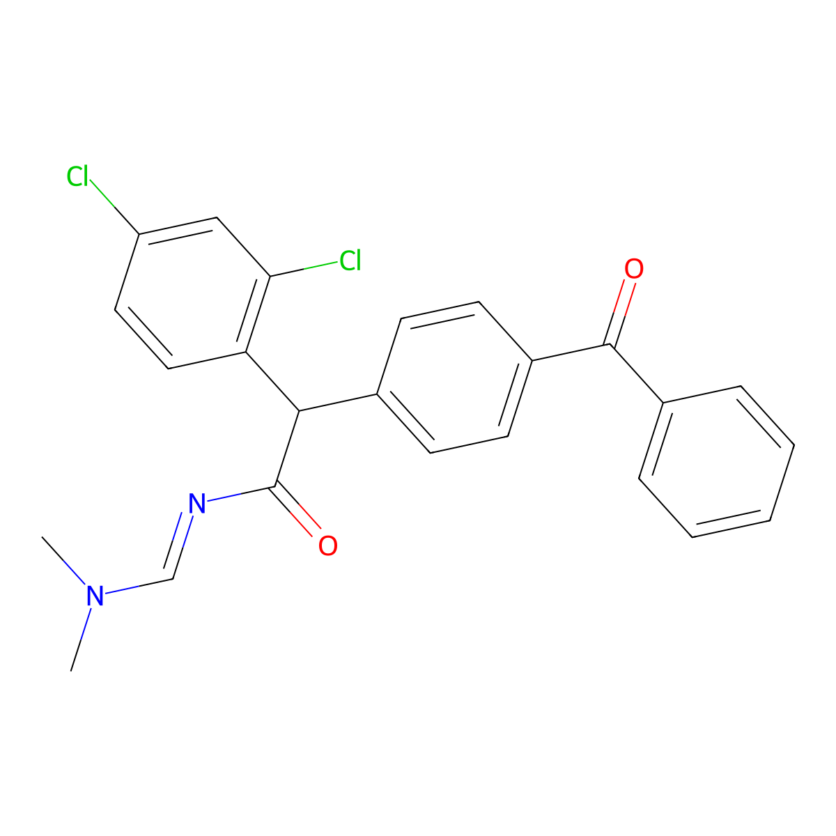 2-(4-benzoylphenyl)-2-(2,4-dichlorophenyl)-N-(dimethylaminomethylidene)acetamide molecular structure, CAS 338965-62-1