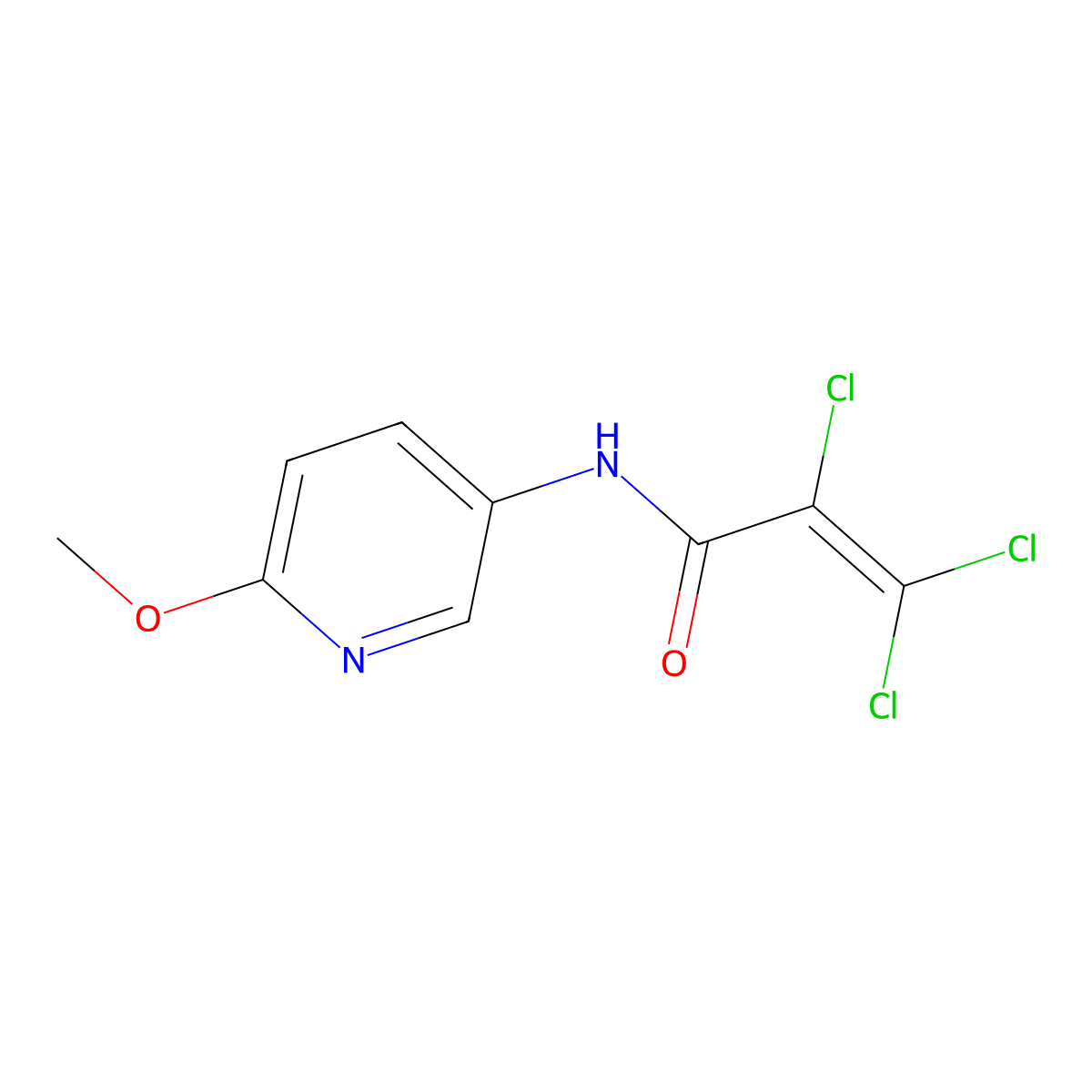 2,3,3-trichloro-N-(6-methoxypyridin-3-yl)prop-2-enamide molecular structure, CAS 338965-63-2
