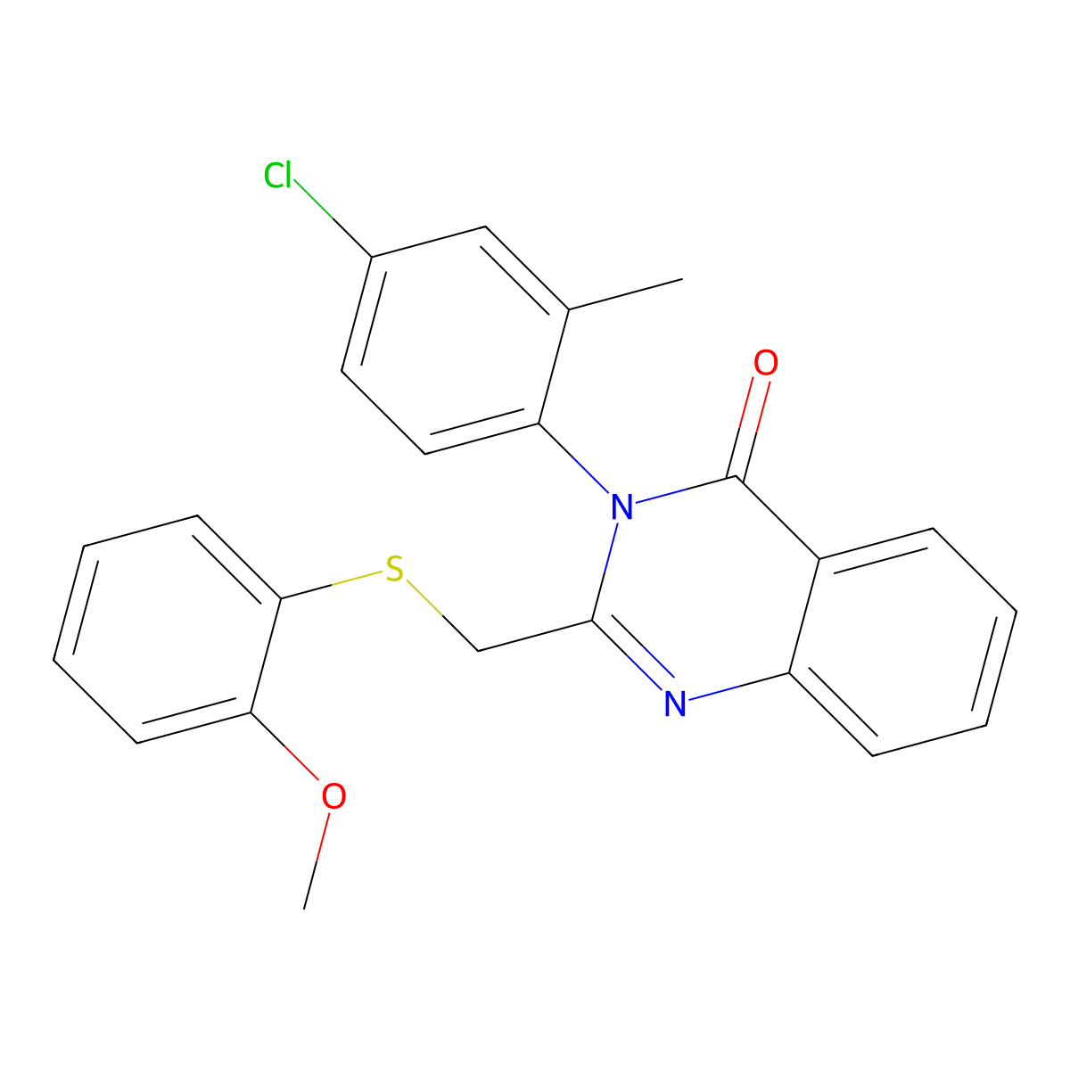 3-(4-chloro-2-methylphenyl)-2-{[(2-methoxyphenyl)sulfanyl]methyl}-4(3H)-quinazolinone molecular structure, CAS 338965-66-5