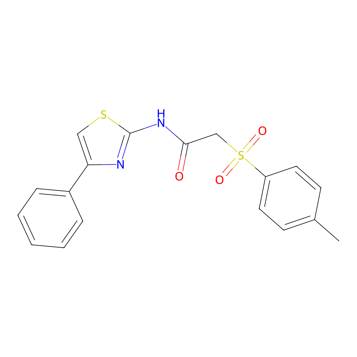 2-[(4-methylphenyl)sulfonyl]-N-(4-phenyl-1,3-thiazol-2-yl)acetamide molecular structure, CAS 338965-86-9