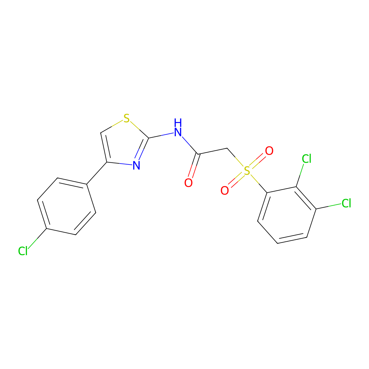 N-[4-(4-chlorophenyl)-1,3-thiazol-2-yl]-2-[(2,3-dichlorophenyl)sulfonyl]acetamide molecular structure, CAS 338965-87-0