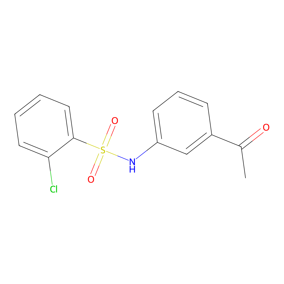 N-(3-acetylphenyl)-2-chlorobenzenesulfonamide molecular structure, CAS 338966-22-6