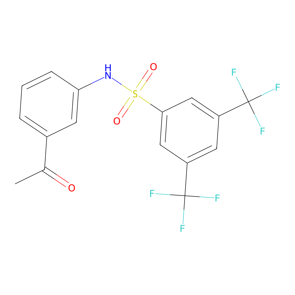 N-(3-acetylphenyl)-3,5-bis(trifluoromethyl)benzenesulfonamide molecular structure, CAS 338966-25-9