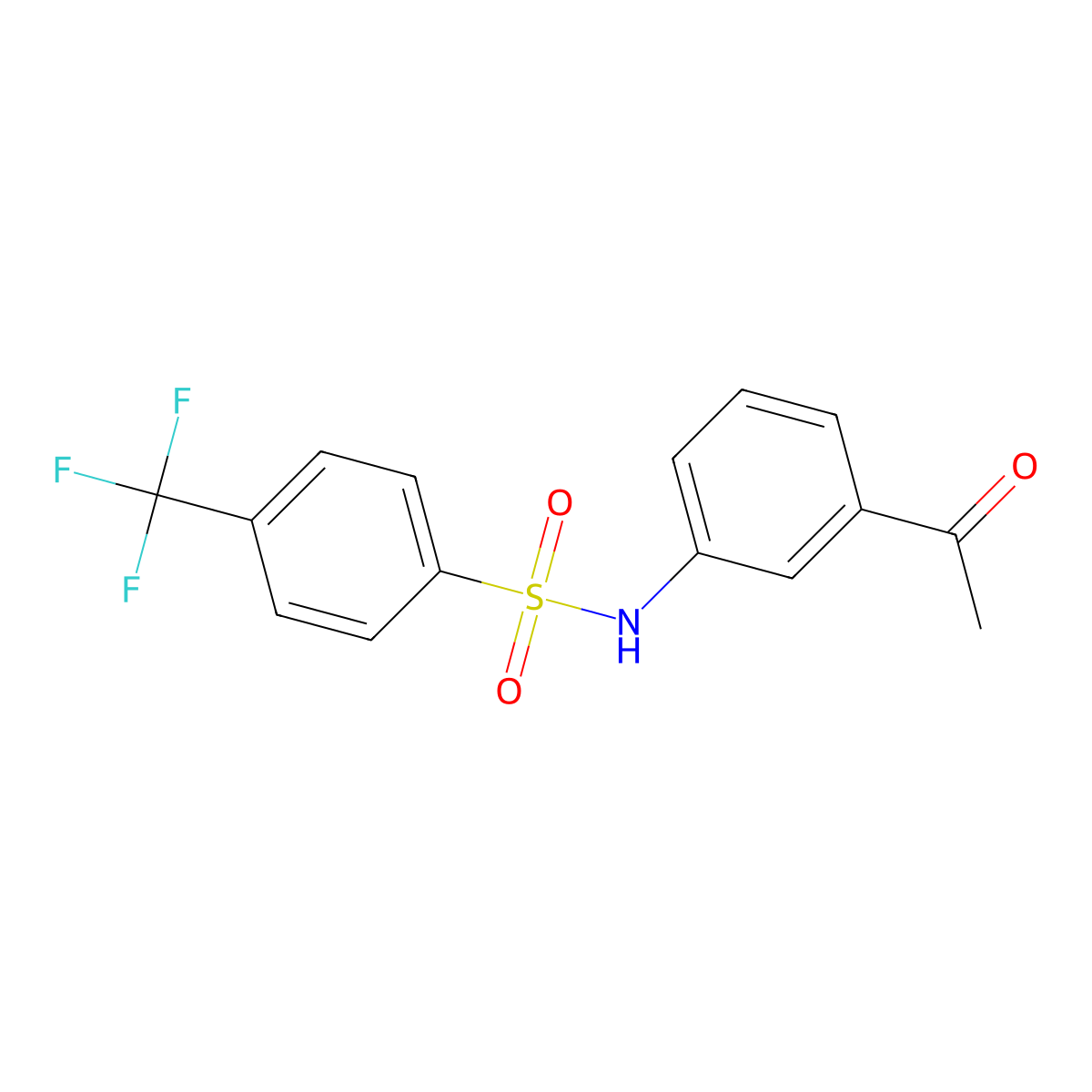 N-(3-acetylphenyl)-4-(trifluoromethyl)benzene-1-sulfonamide molecular structure, CAS 338966-26-0