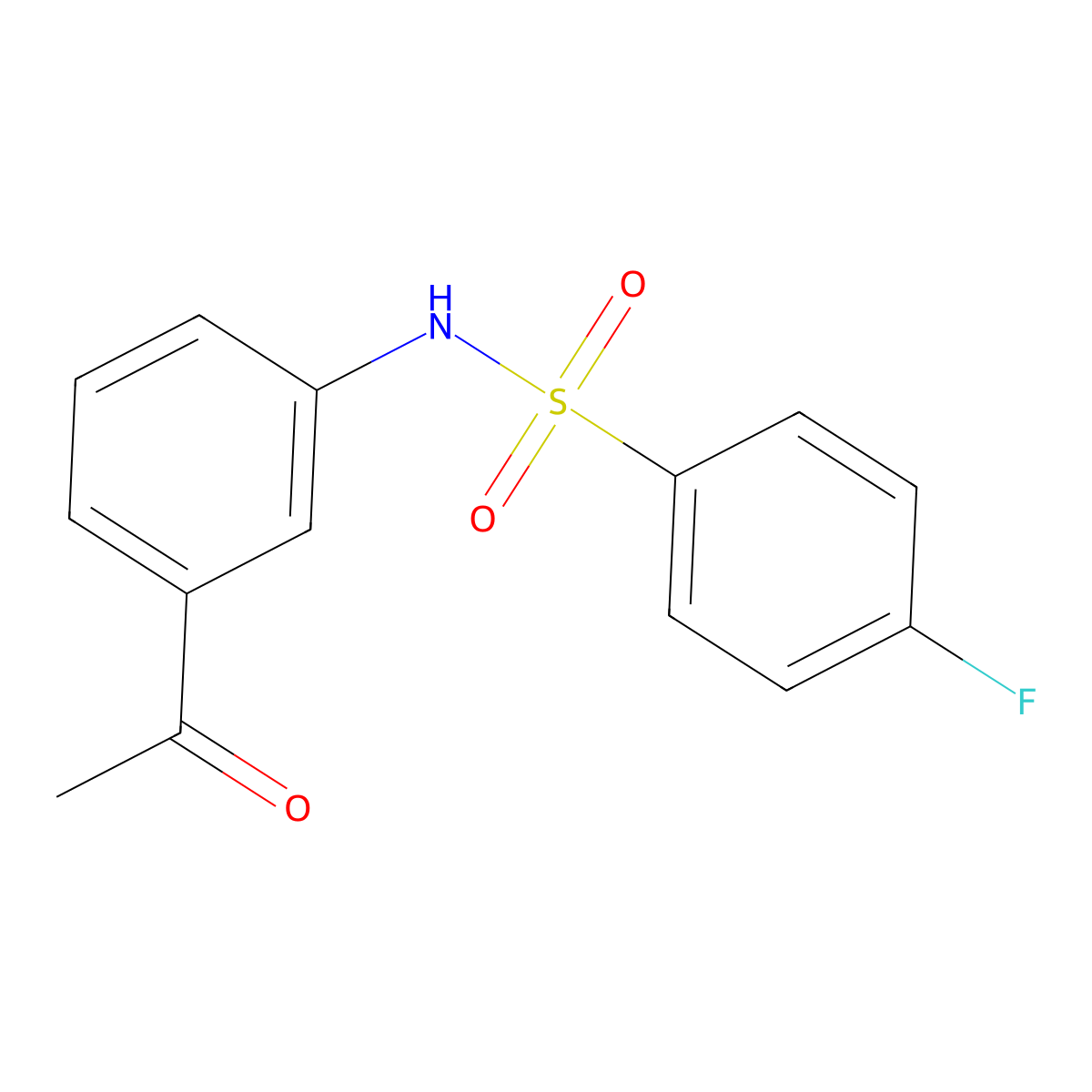 N-(3-acetylphenyl)-4-fluorobenzenesulfonamide molecular structure, CAS 338966-27-1