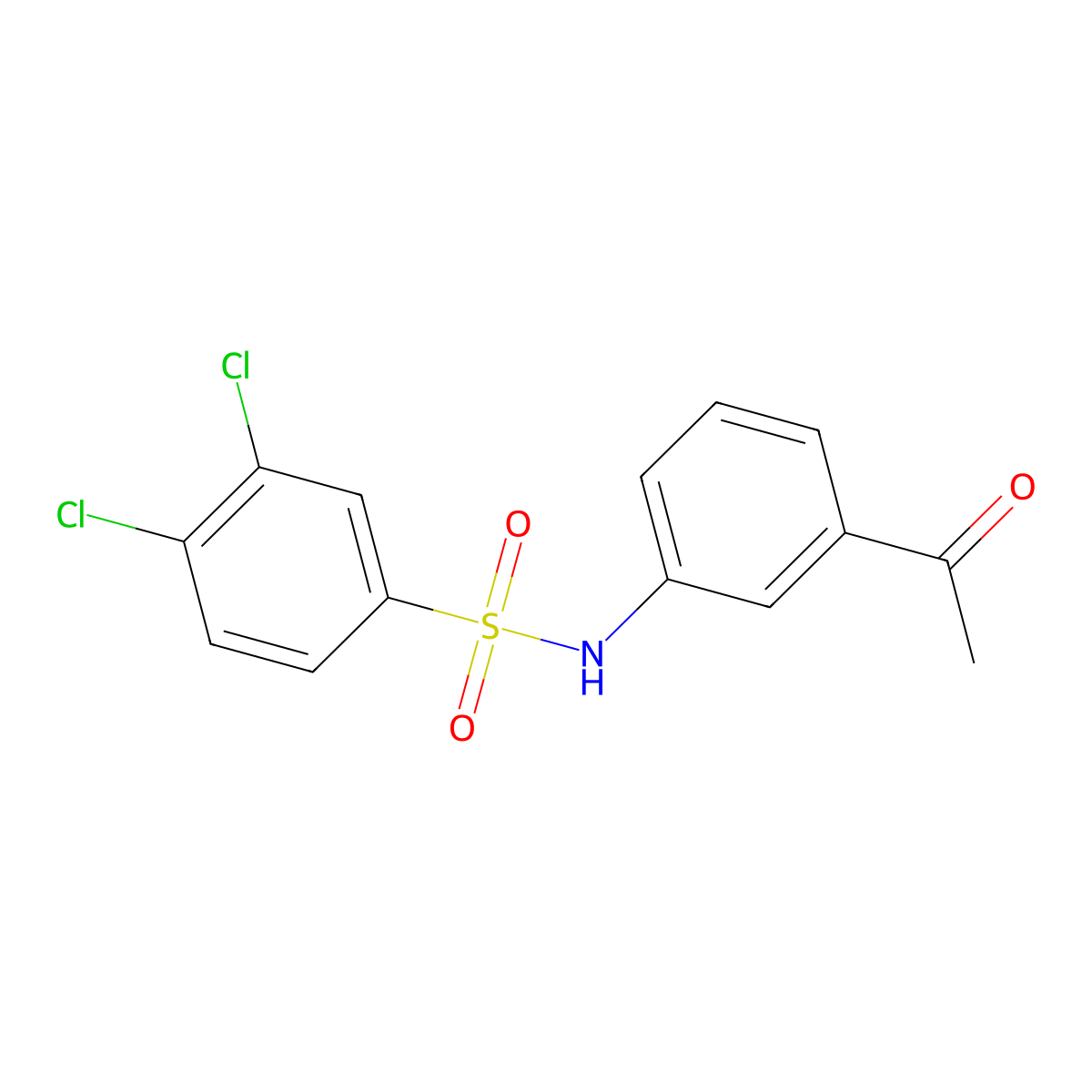 N-(3-acetylphenyl)-3,4-dichlorobenzenesulfonamide molecular structure, CAS 338966-28-2