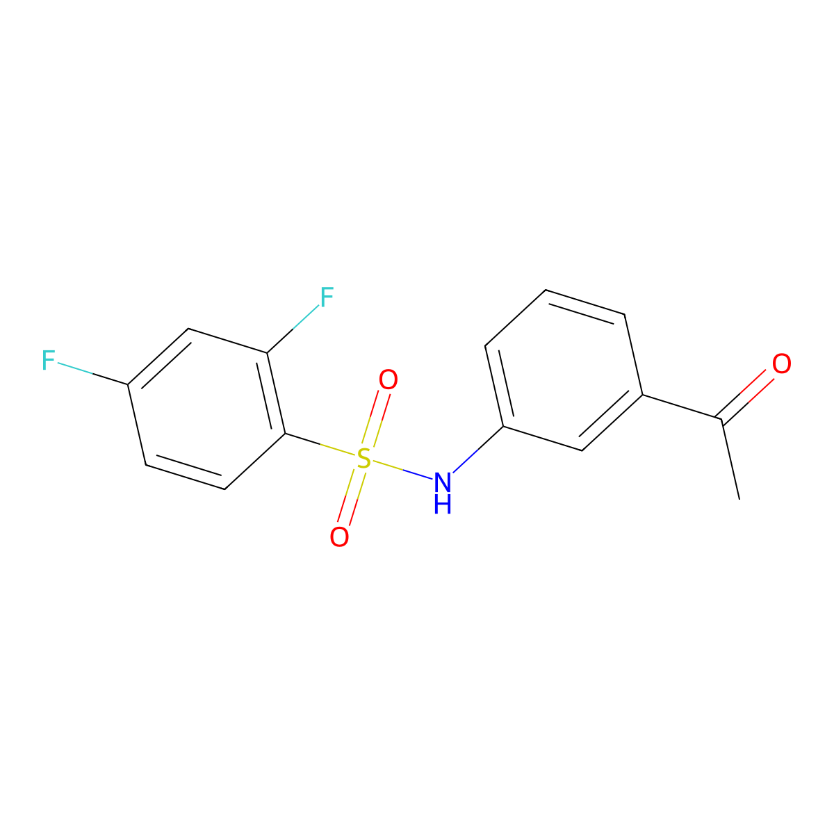 N-(3-acetylphenyl)-2,4-difluorobenzenesulfonamide molecular structure, CAS 338966-29-3