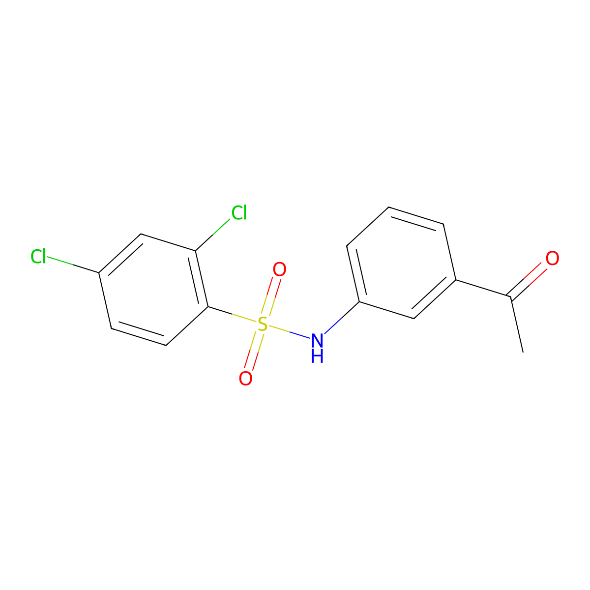 N-(3-acetylphenyl)-2,4-dichlorobenzenesulfonamide molecular structure, CAS 338966-30-6