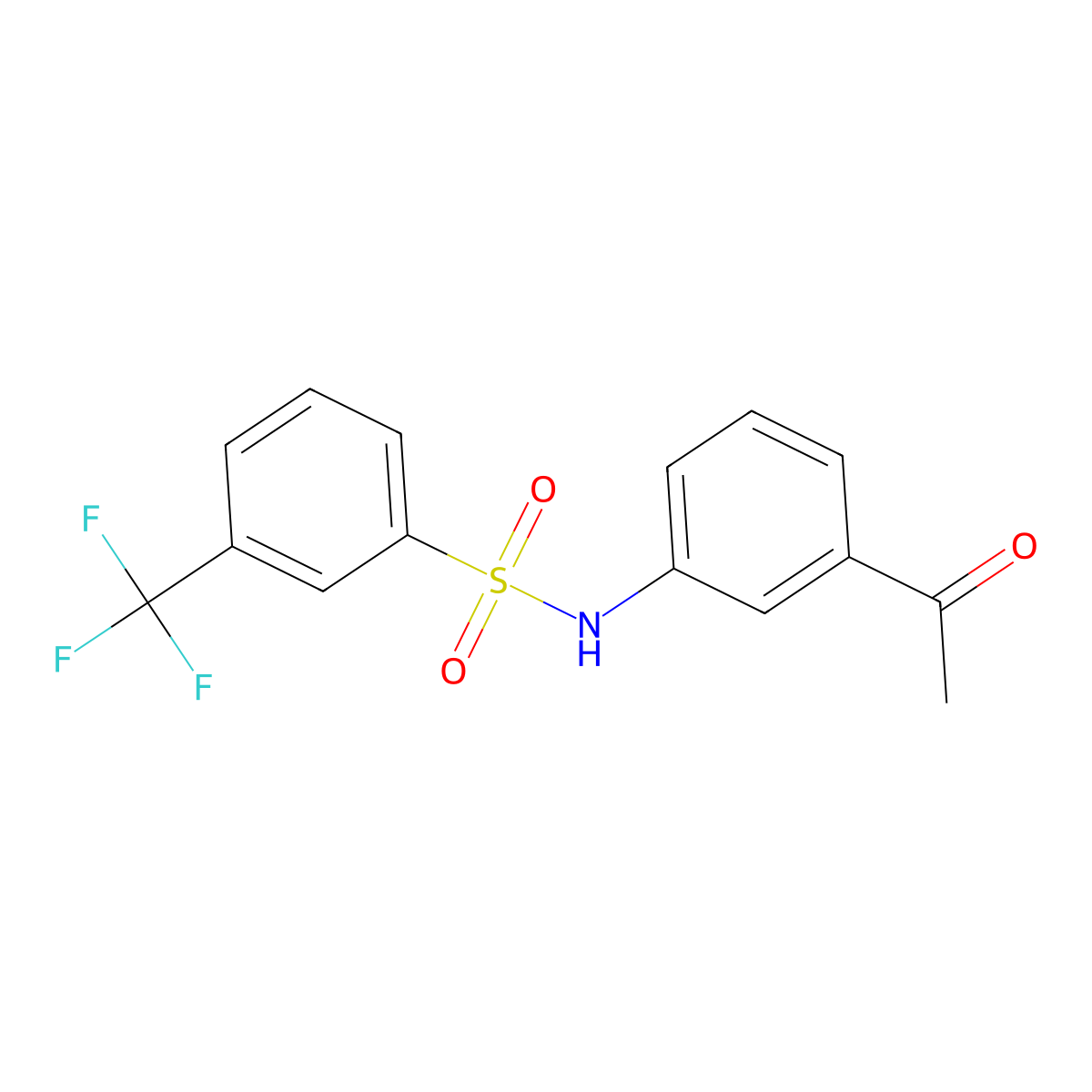 N-(3-acetylphenyl)-3-(trifluoromethyl)benzene-1-sulfonamide molecular structure, CAS 338966-31-7