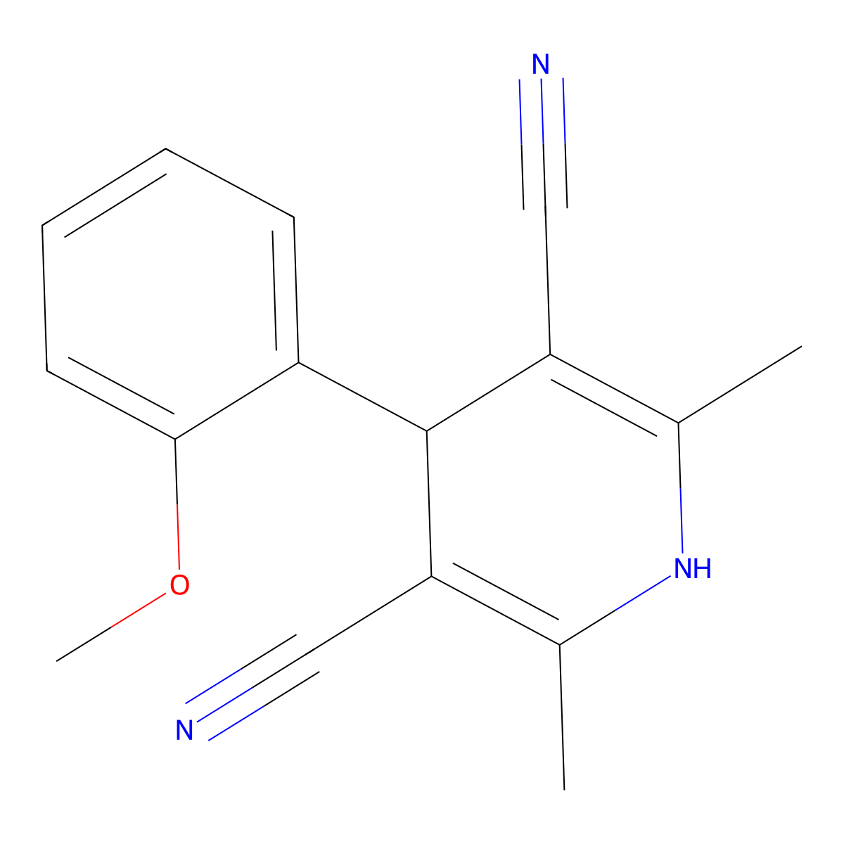 4-(2-Methoxyphenyl)-2,6-dimethyl-1,4-dihydropyridine-3,5-dicarbonitrile molecular structure, CAS 338966-39-5