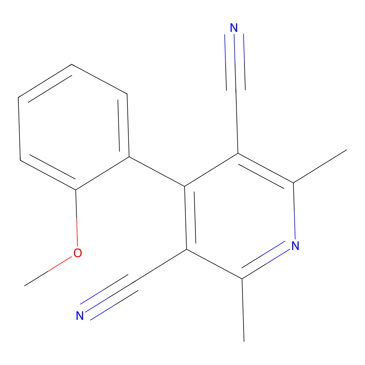 4-(2-Methoxyphenyl)-2,6-dimethylpyridine-3,5-dicarbonitrile molecular structure, CAS 338966-40-8