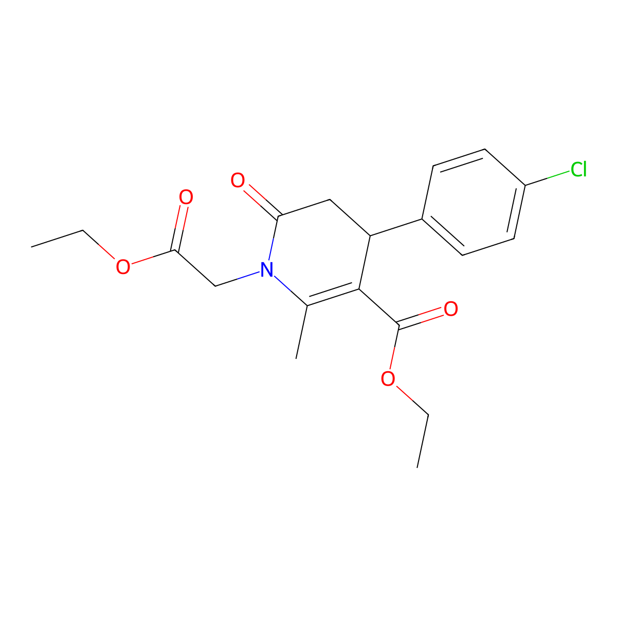Ethyl 4-(4-chlorophenyl)-1-(2-ethoxy-2-oxoethyl)-2-methyl-6-oxo-1,4,5,6-tetrahydro-3-pyridinecarboxylate molecular structure, CAS 338966-57-7