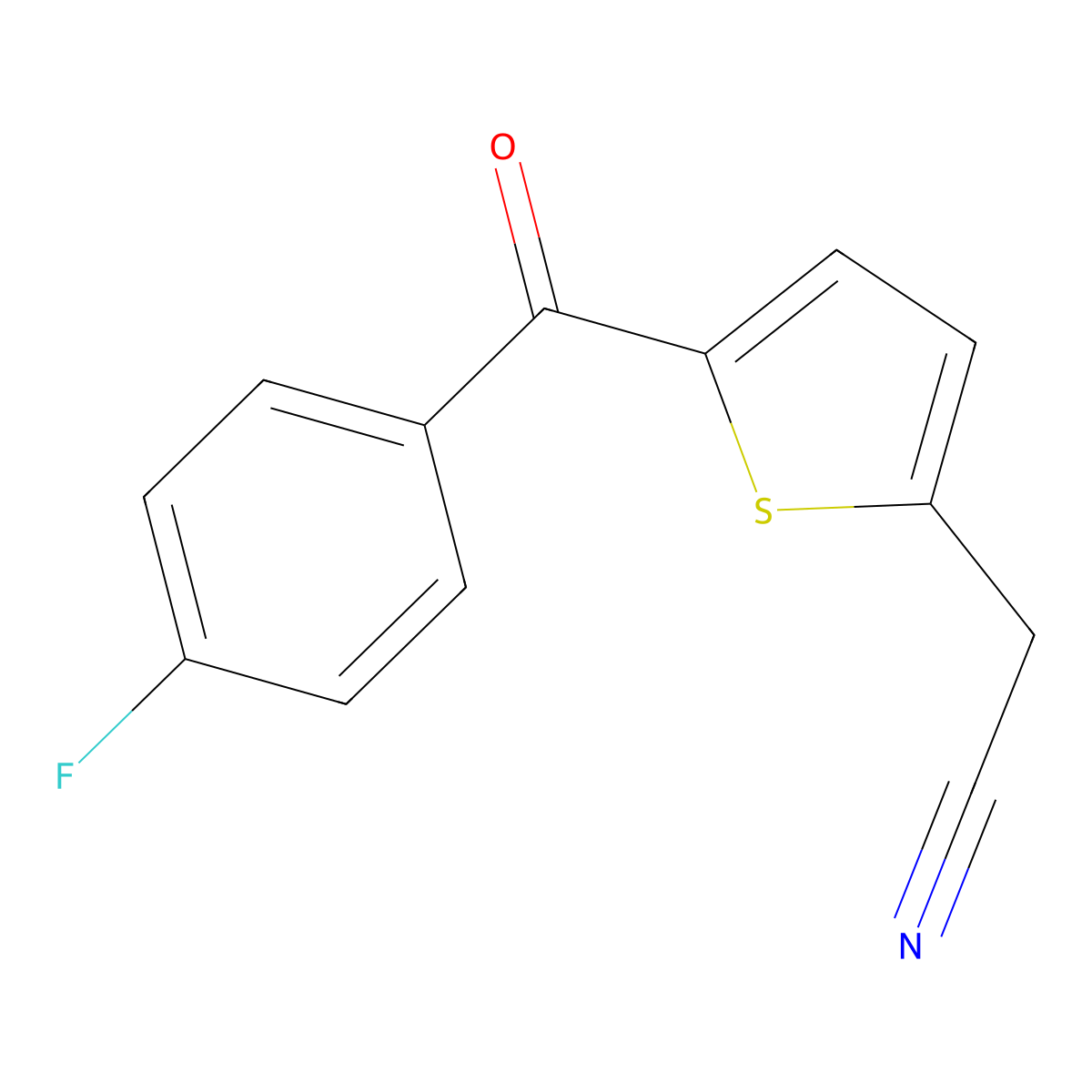 2-[5-(4-Fluorobenzoyl)thiophen-2-yl]acetonitrile molecular structure, CAS 338966-59-9