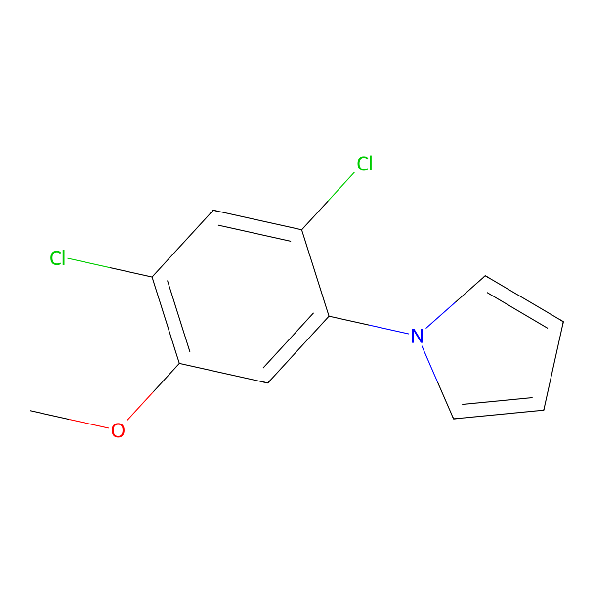 1-(2,4-dichloro-5-methoxyphenyl)-1H-pyrrole molecular structure, CAS 338966-95-3
