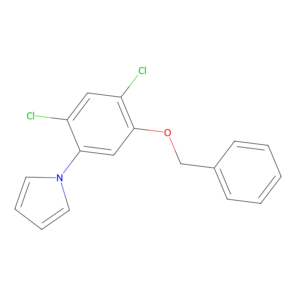 1-[5-(benzyloxy)-2,4-dichlorophenyl]-1H-pyrrole molecular structure, CAS 338966-96-4