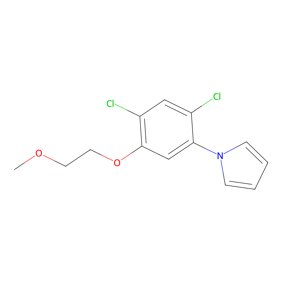 1-[2,4-dichloro-5-(2-methoxyethoxy)phenyl]-1H-pyrrole molecular structure, CAS 338966-97-5