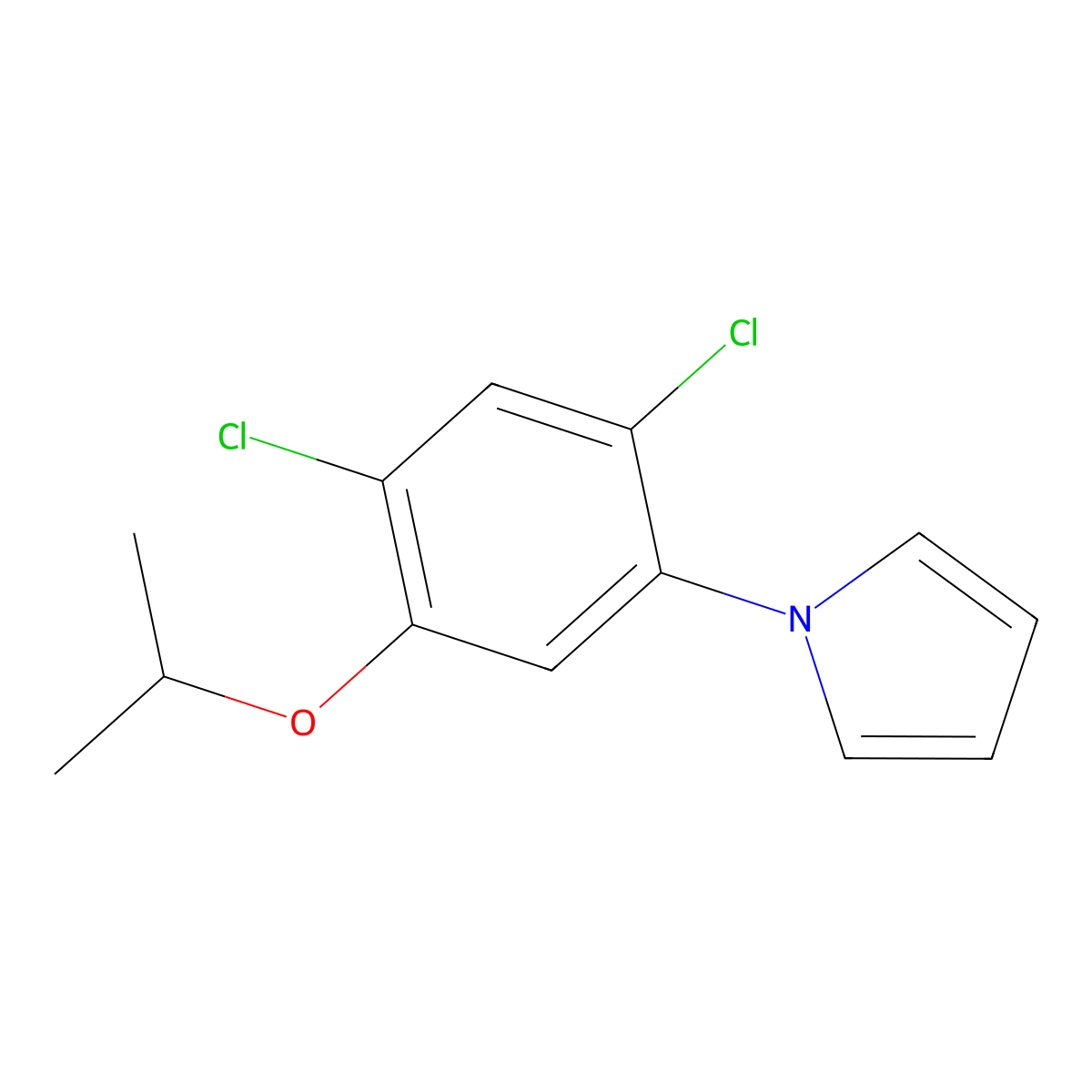 1-(2,4-dichloro-5-isopropoxyphenyl)-1H-pyrrole molecular structure, CAS 338966-98-6