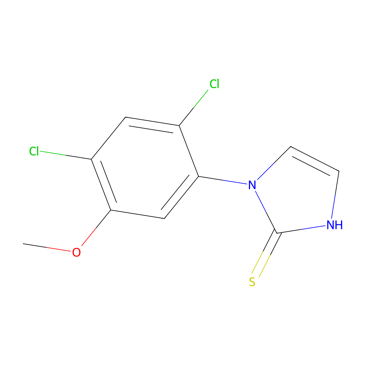 1-(2,4-dichloro-5-methoxyphenyl)-1H-imidazole-2-thiol molecular structure, CAS 338966-99-7