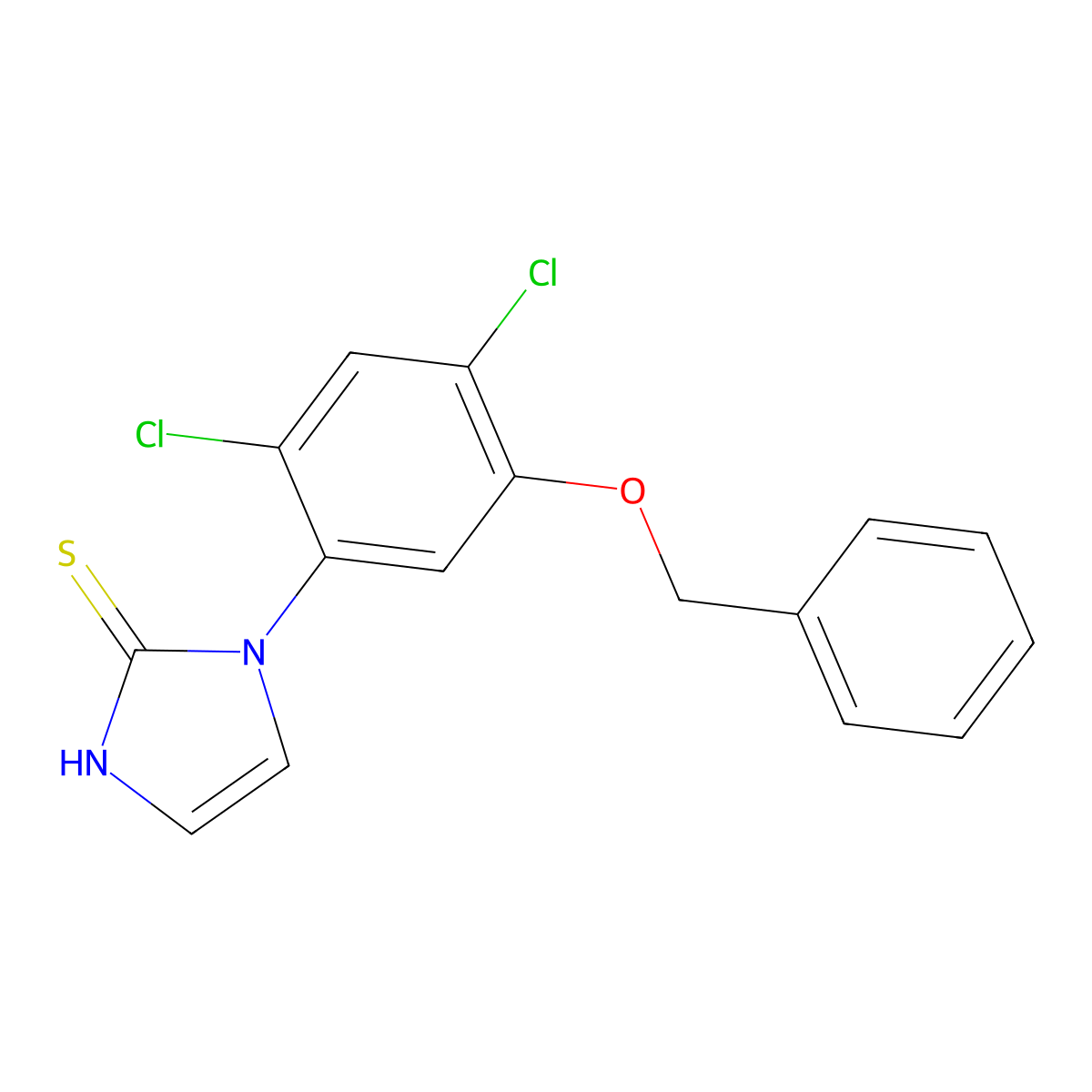 1-[5-(benzyloxy)-2,4-dichlorophenyl]-1H-imidazole-2-thiol molecular structure, CAS 338967-06-9