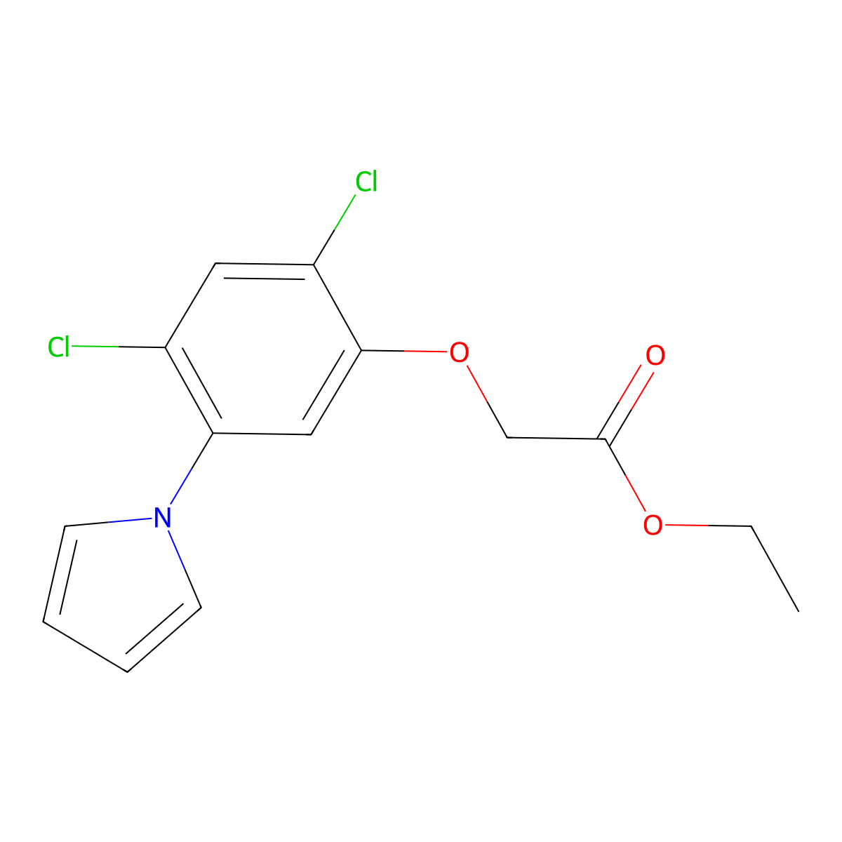 ethyl 2-[2,4-dichloro-5-(1H-pyrrol-1-yl)phenoxy]acetate molecular structure, CAS 338967-07-0