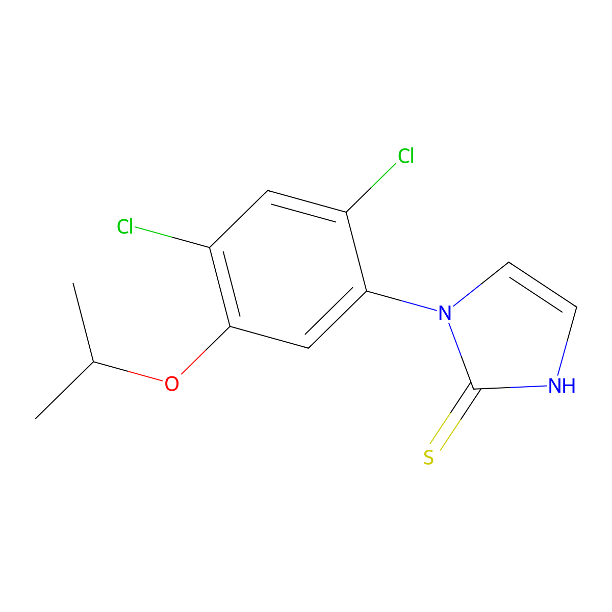 1-(2,4-dichloro-5-isopropoxyphenyl)-1H-imidazole-2-thiol molecular structure, CAS 338967-13-8