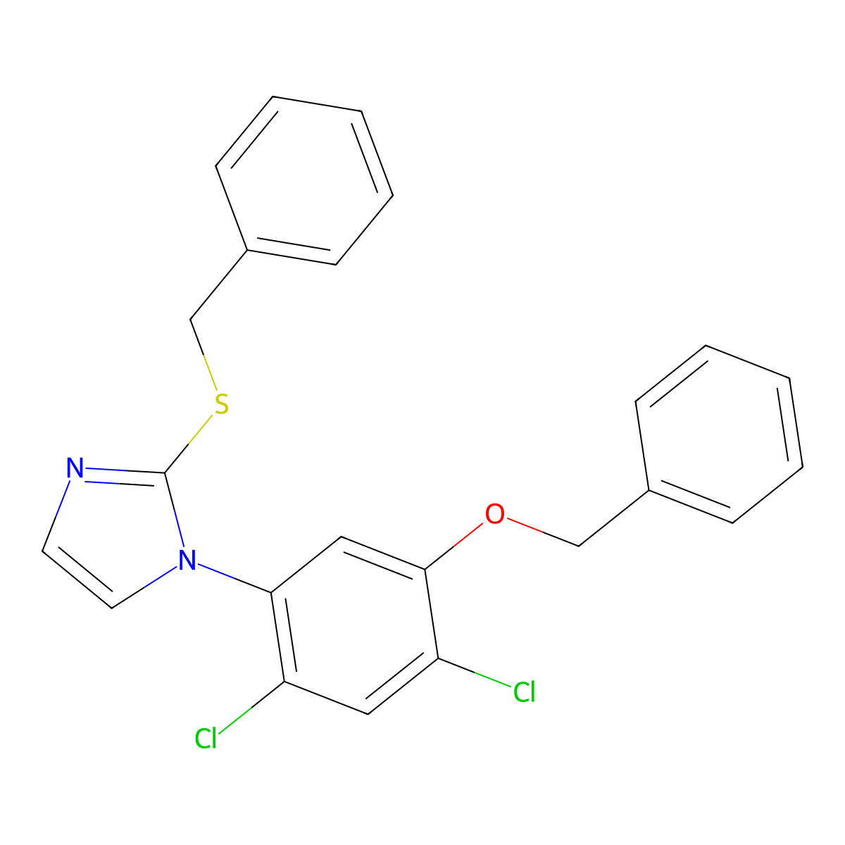 1-[5-(benzyloxy)-2,4-dichlorophenyl]-2-(benzylsulfanyl)-1H-imidazole molecular structure, CAS 338967-15-0