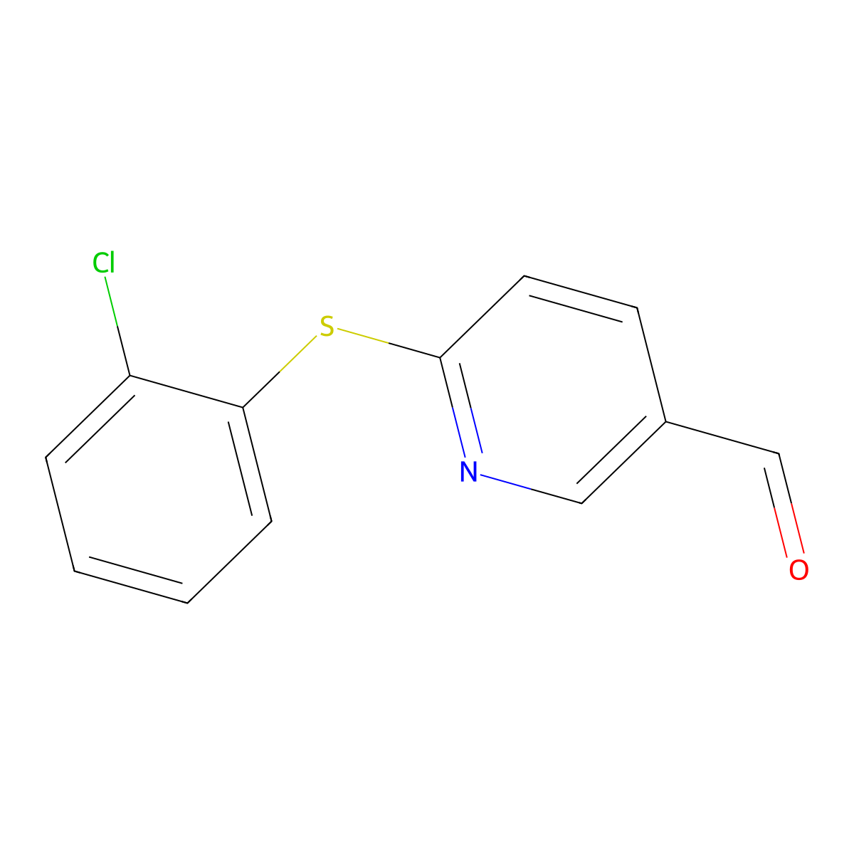 6-[(2-Chlorophenyl)sulfanyl]nicotinaldehyde molecular structure, CAS 338967-22-9