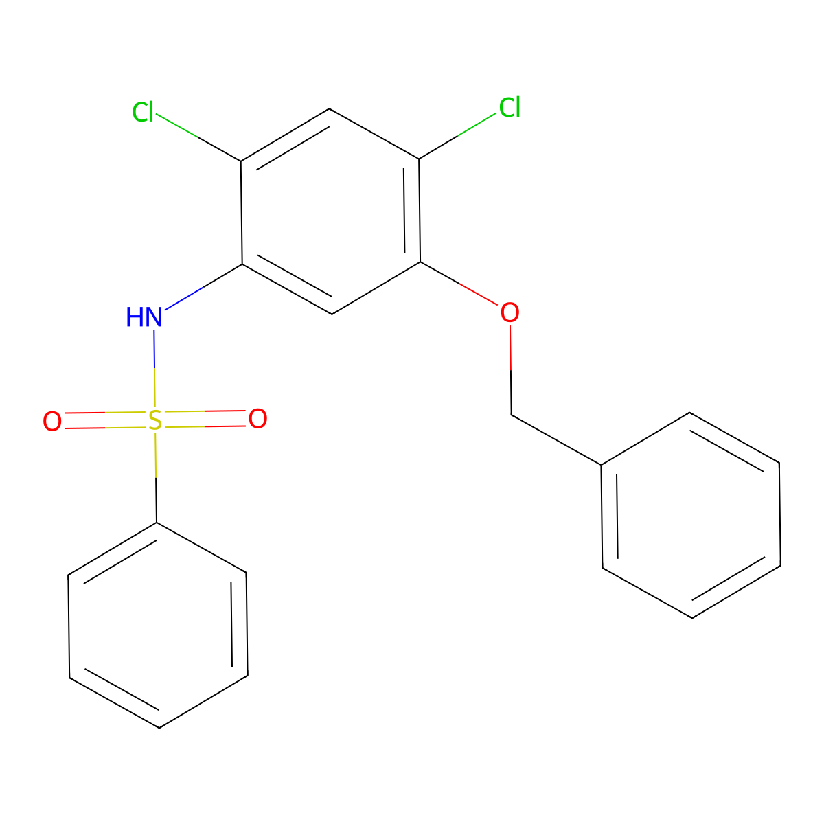 N-[5-(benzyloxy)-2,4-dichlorophenyl]benzenesulfonamide molecular structure, CAS 338967-82-1