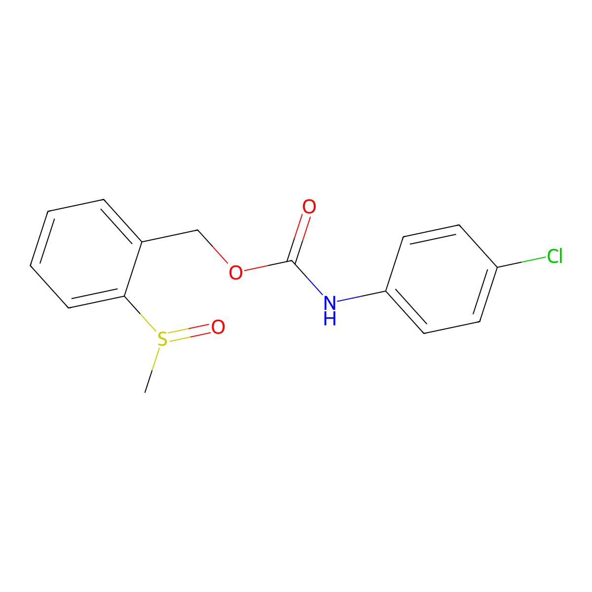 2-(methylsulfinyl)benzyl N-(4-chlorophenyl)carbamate molecular structure, CAS 338967-94-5