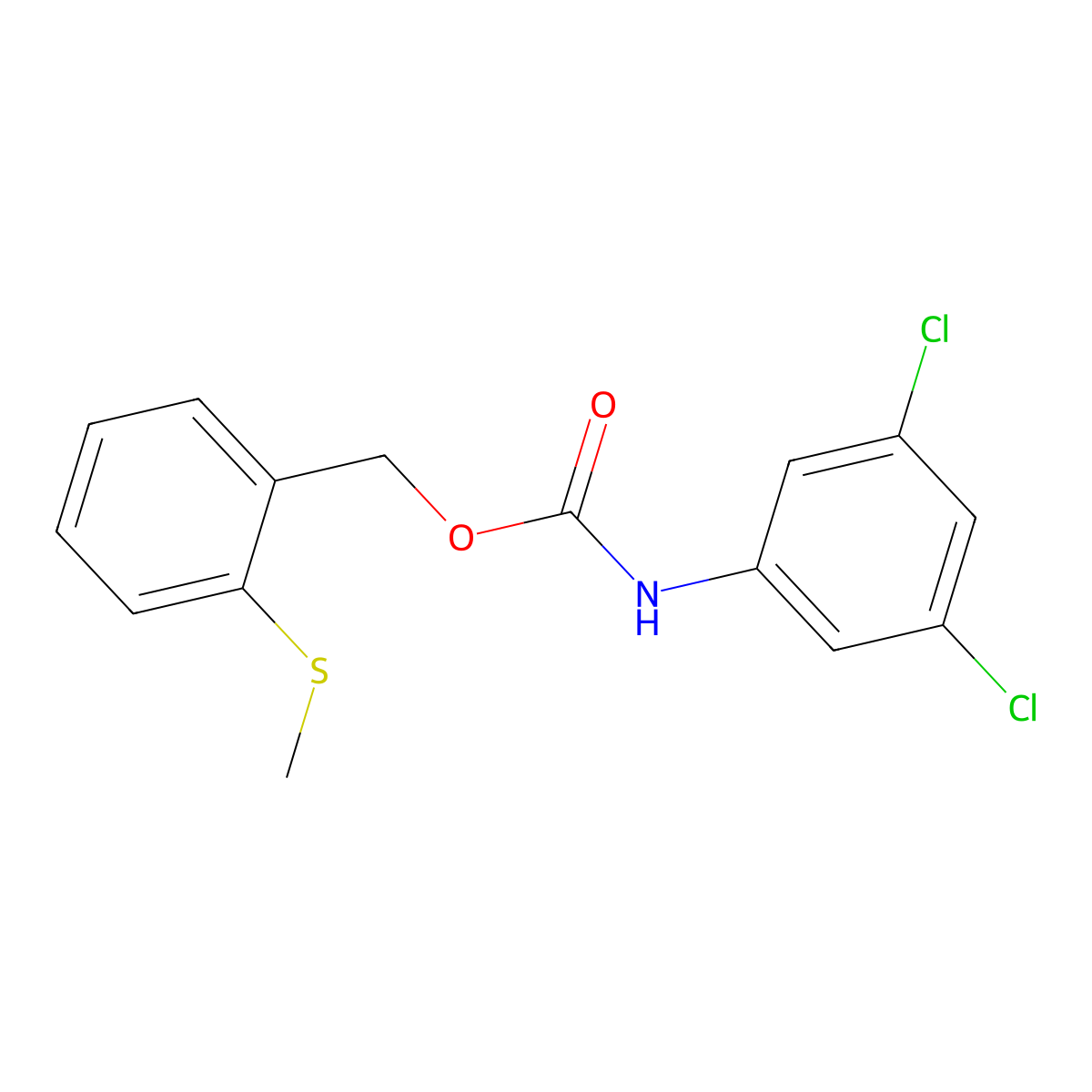 2-(methylsulfanyl)benzyl N-(3,5-dichlorophenyl)carbamate molecular structure, CAS 338968-01-7