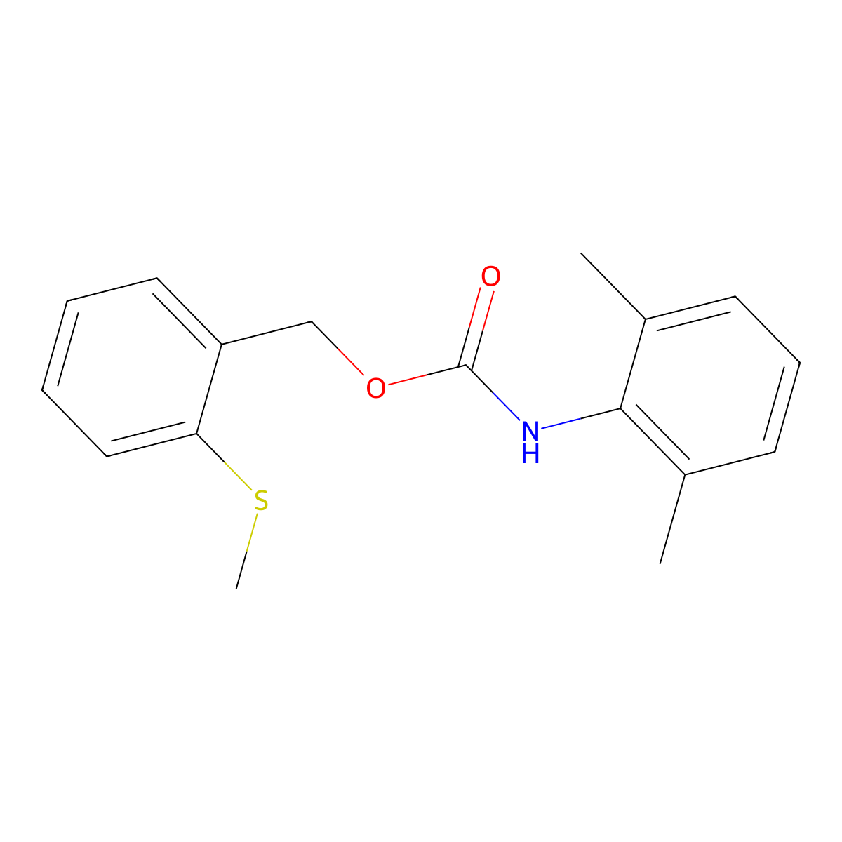 2-(methylsulfanyl)benzyl N-(2,6-dimethylphenyl)carbamate molecular structure, CAS 338968-04-0
