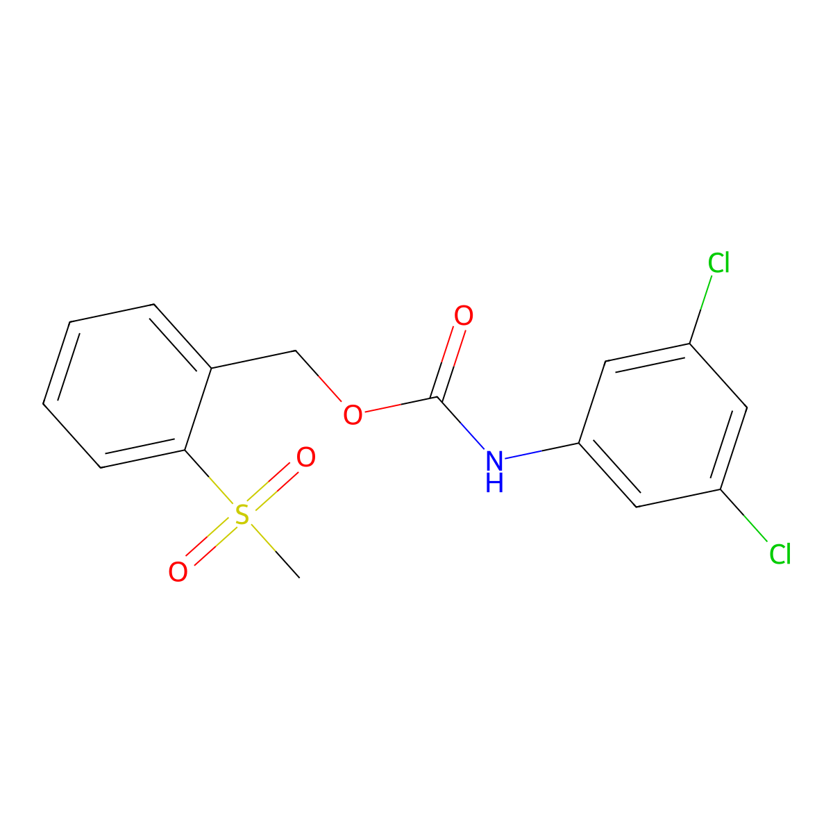 2-(methylsulfonyl)benzyl N-(3,5-dichlorophenyl)carbamate molecular structure, CAS 338968-13-1