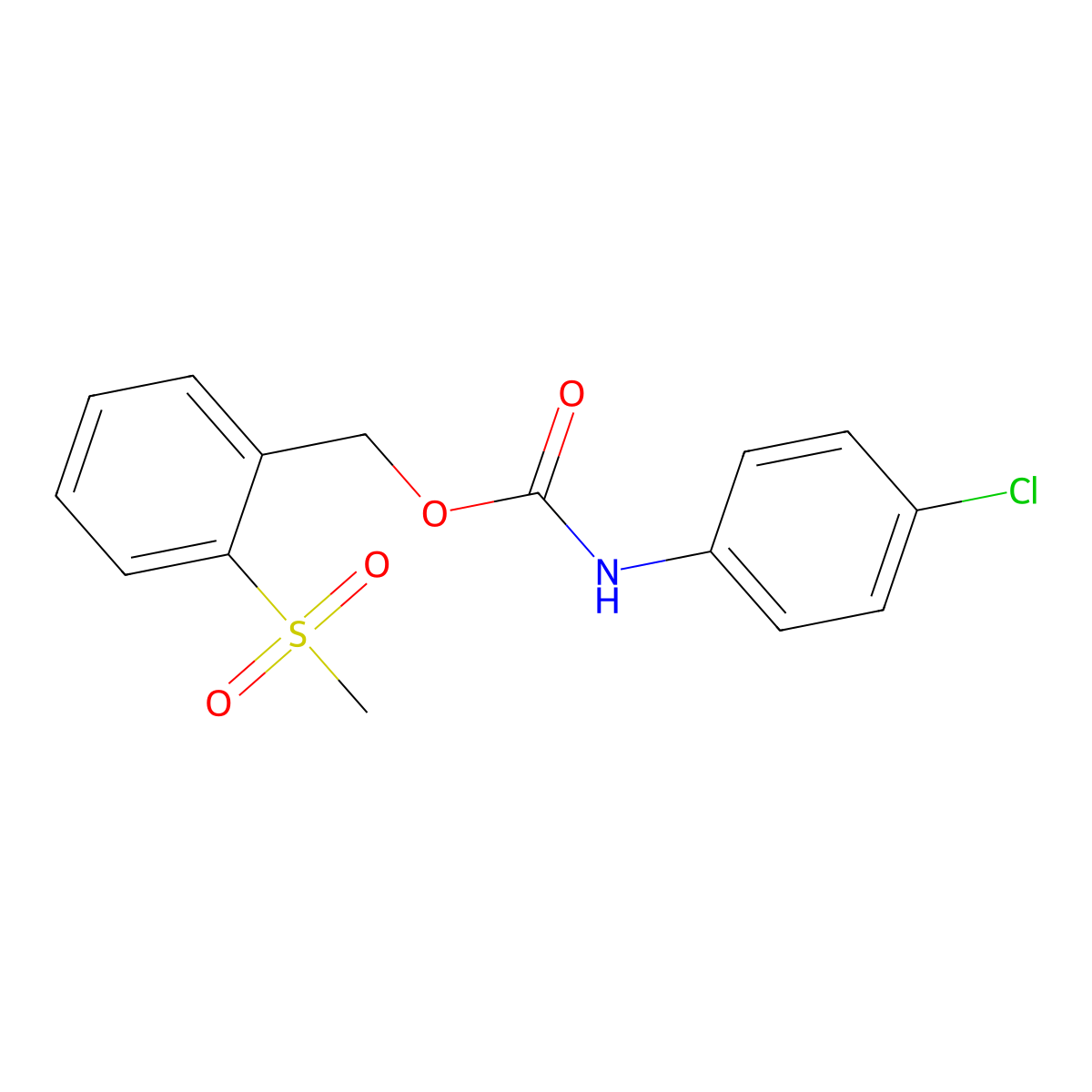 2-(methylsulfonyl)benzyl N-(4-chlorophenyl)carbamate molecular structure, CAS 338968-15-3