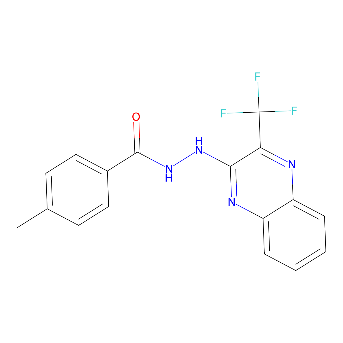 4-methyl-N'-[3-(trifluoromethyl)-2-quinoxalinyl]benzenecarbohydrazide molecular structure, CAS 338968-37-9