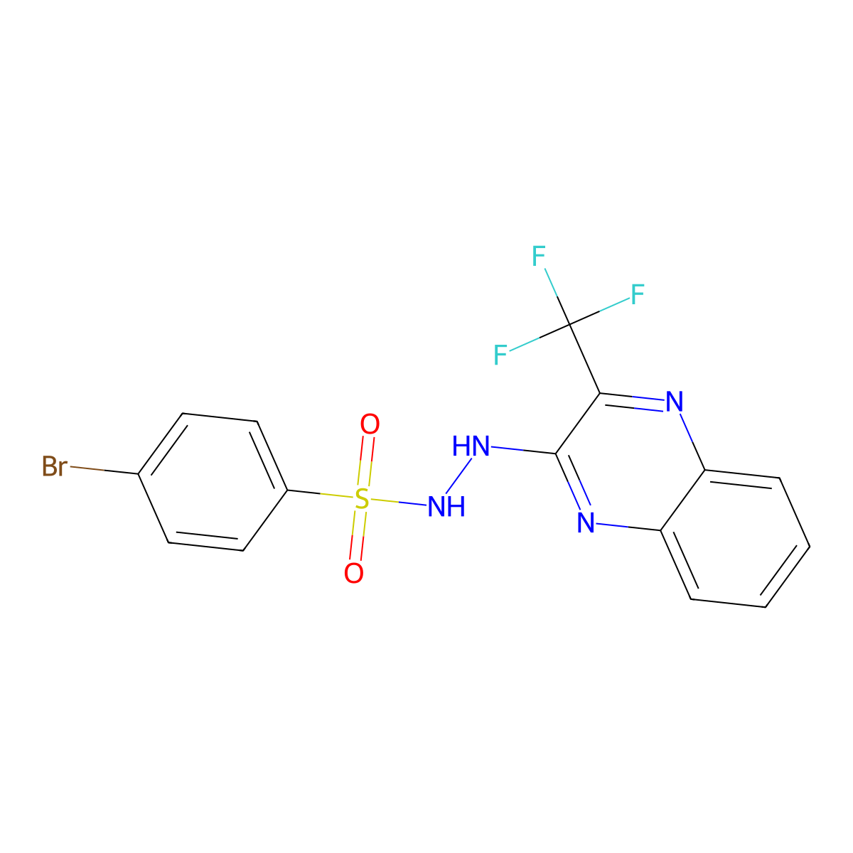 4-bromo-N'-[3-(trifluoromethyl)-2-quinoxalinyl]benzenesulfonohydrazide molecular structure, CAS 338968-39-1