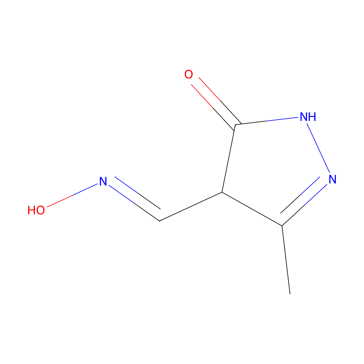4-[(1E)-(hydroxyimino)methyl]-3-methyl-4,5-dihydro-1H-pyrazol-5-one molecular structure, CAS 338975-45-4