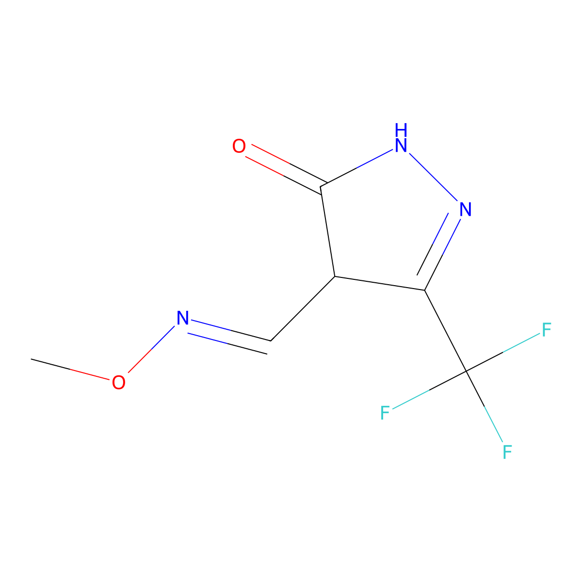 4-[(1E)-(methoxyimino)methyl]-3-(trifluoromethyl)-4,5-dihydro-1H-pyrazol-5-one molecular structure, CAS 338975-46-5