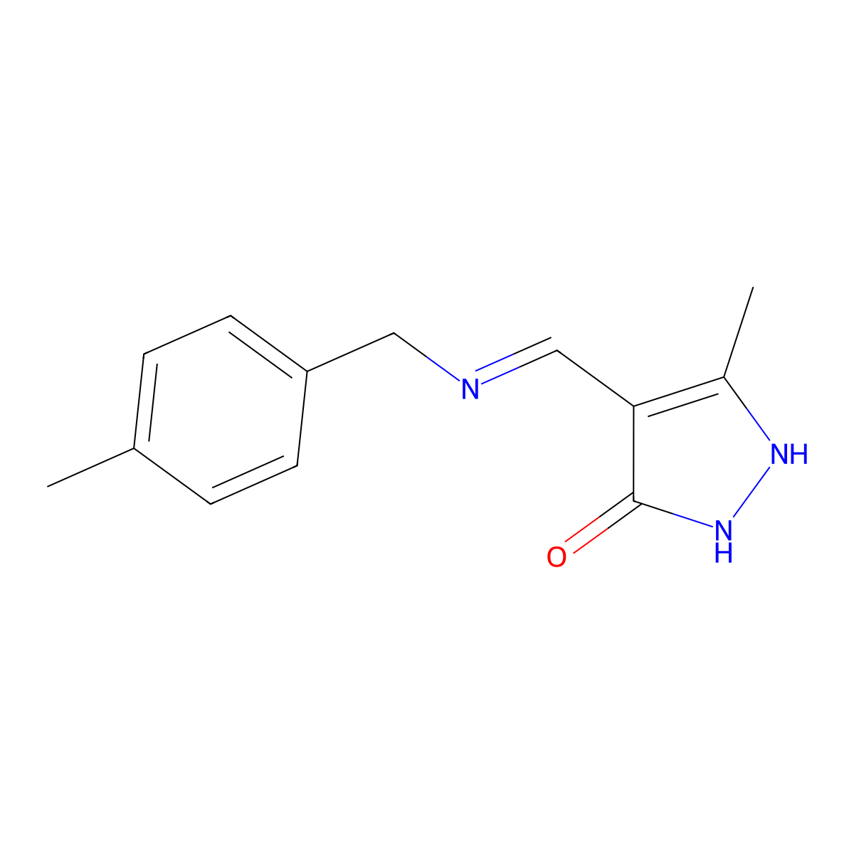 5-methyl-4-{[(4-methylbenzyl)amino]methylene}-2,4-dihydro-3H-pyrazol-3-one molecular structure, CAS 338975-78-3