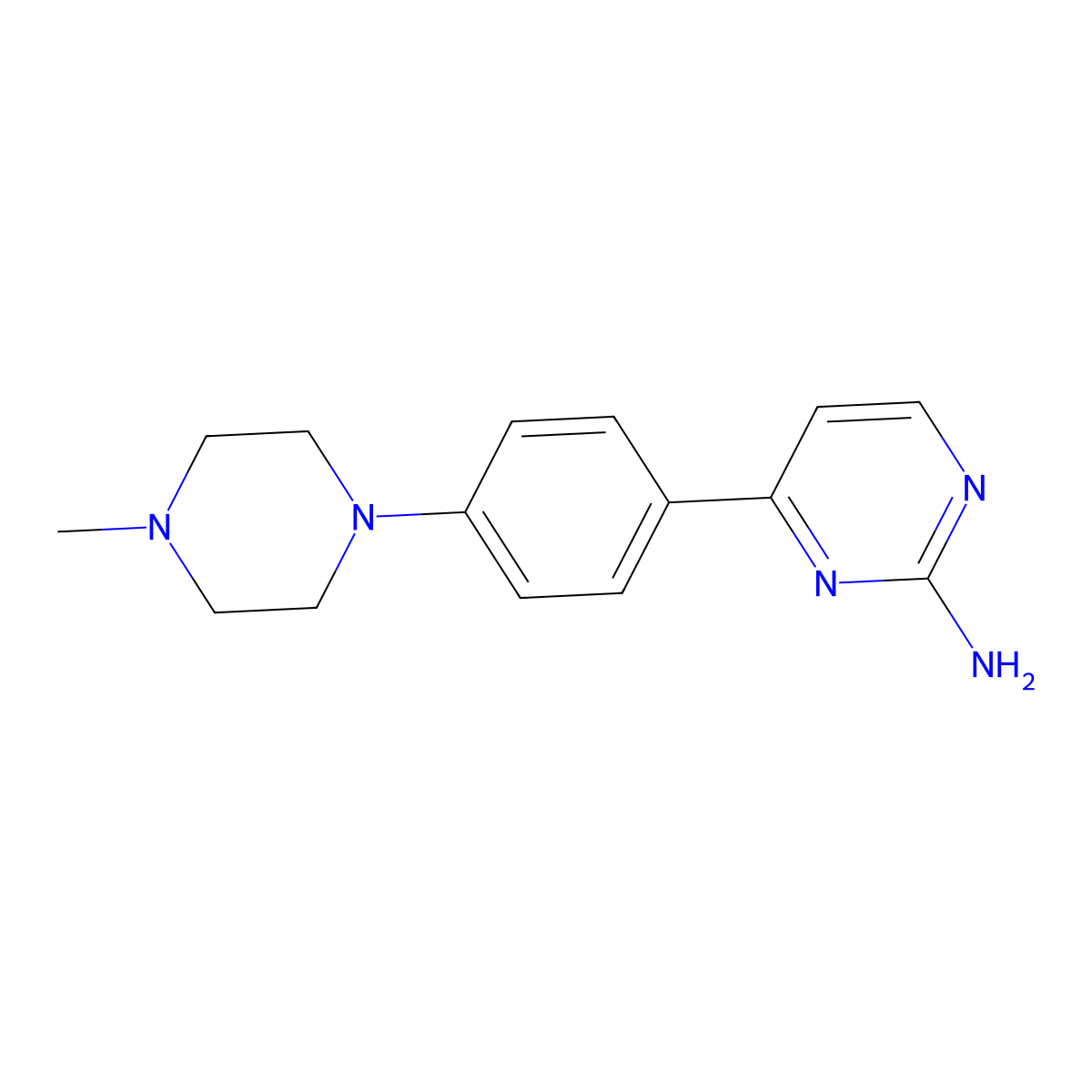 4-[4-(4-Methylpiperazin-1-yl)phenyl]pyrimidin-2-amine molecular structure, CAS 338975-79-4