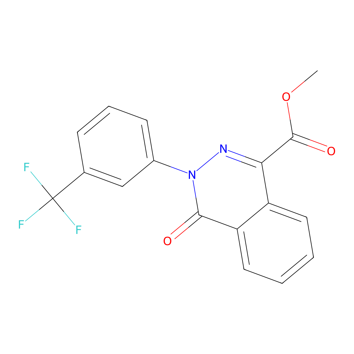 Methyl 4-oxo-3-[3-(trifluoromethyl)phenyl]-3,4-dihydro-1-phthalazinecarboxylate molecular structure, CAS 338975-90-9