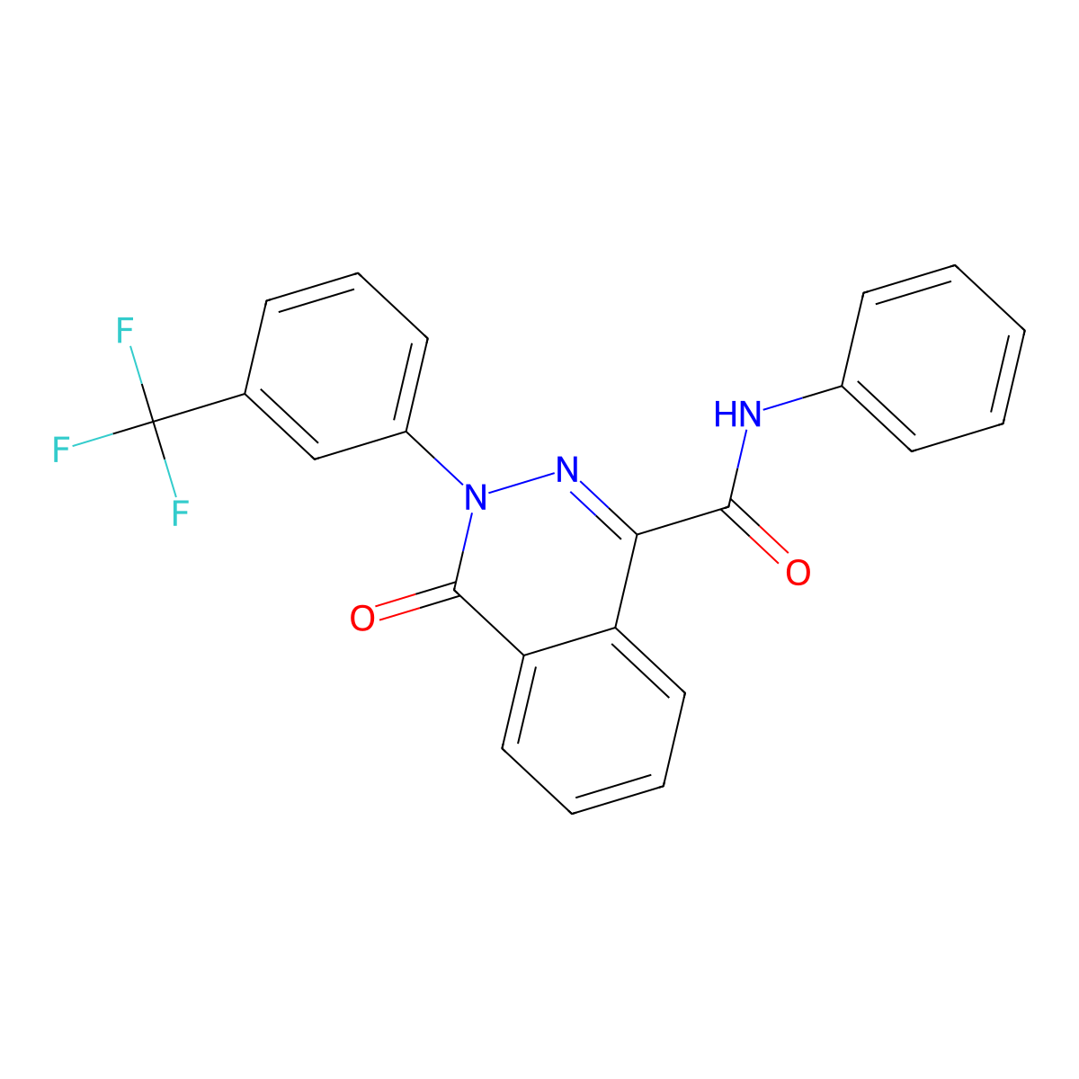 4-oxo-N-phenyl-3-[3-(trifluoromethyl)phenyl]phthalazine-1-carboxamide molecular structure, CAS 338975-91-0
