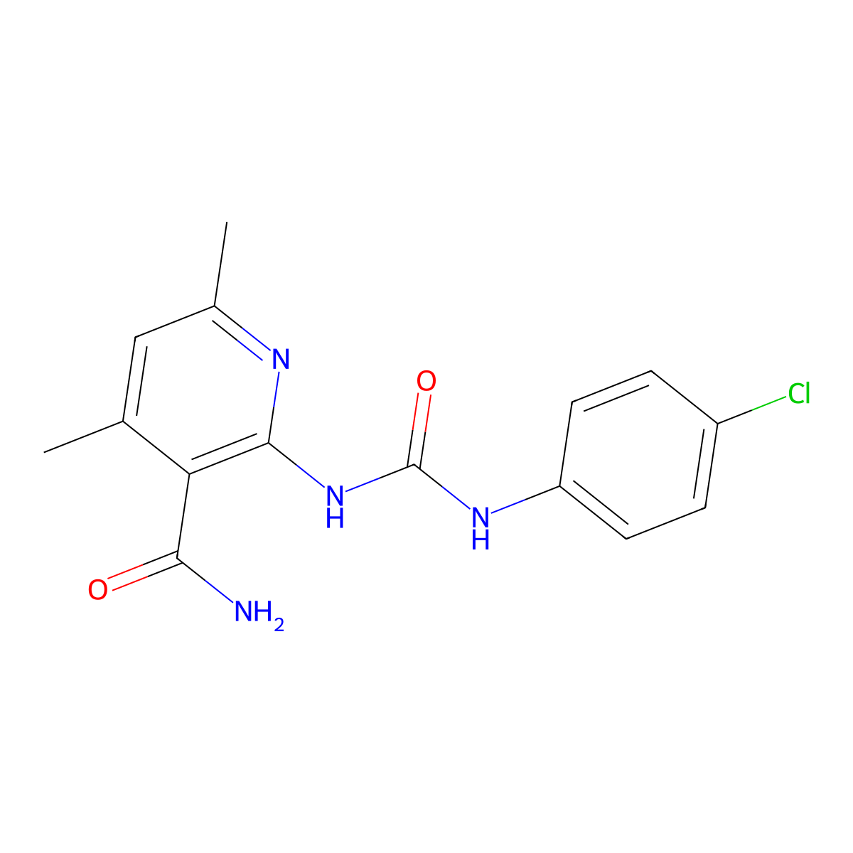 2-{[(4-Chloroanilino)carbonyl]amino}-4,6-dimethylnicotinamide molecular structure, CAS 338975-94-3