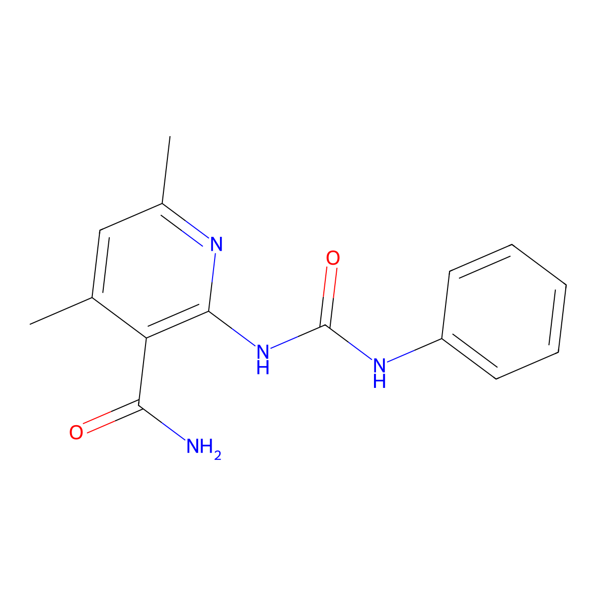 2-[(Anilinocarbonyl)amino]-4,6-dimethylnicotinamide molecular structure, CAS 338975-99-8