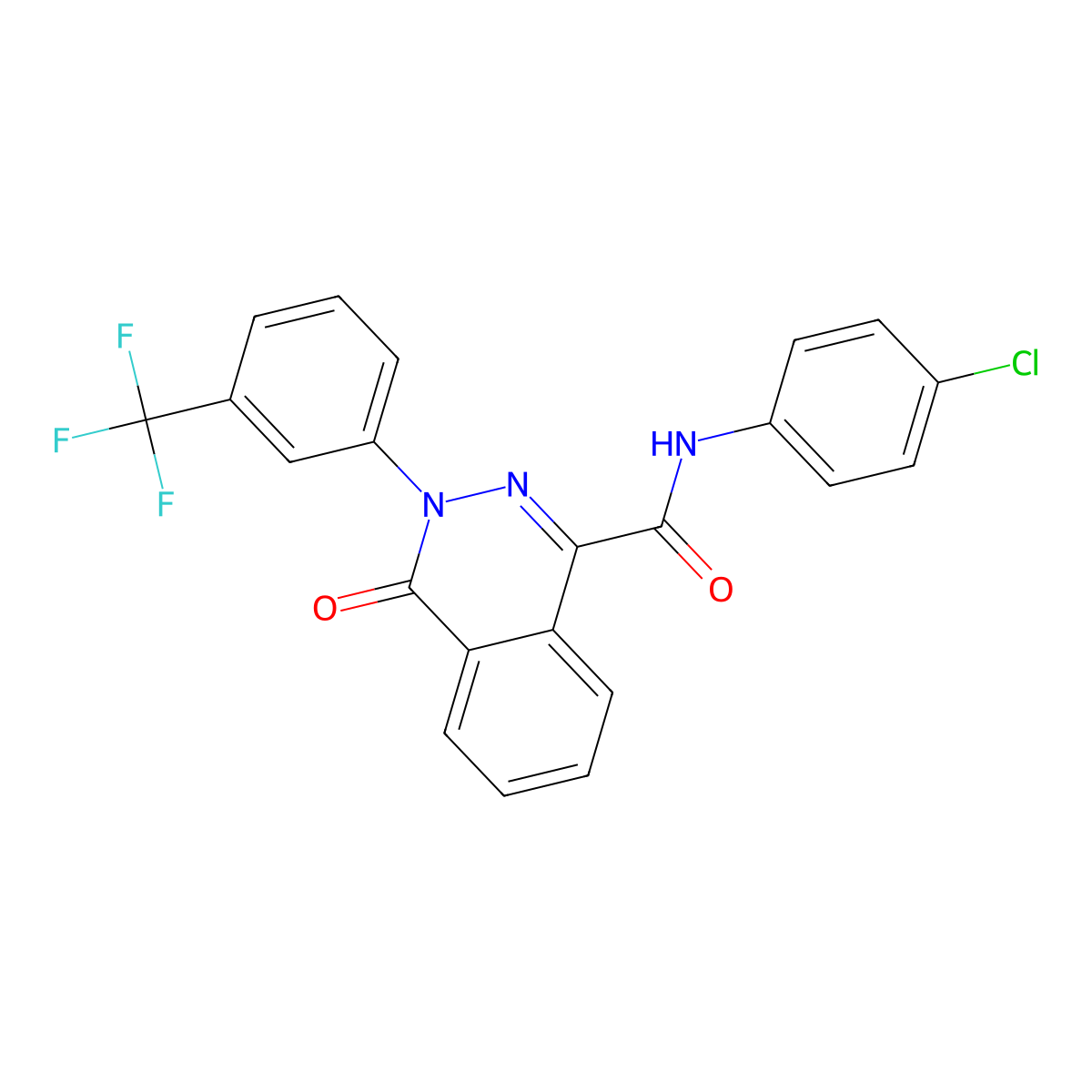 N-(4-chlorophenyl)-4-oxo-3-[3-(trifluoromethyl)phenyl]phthalazine-1-carboxamide molecular structure, CAS 338976-06-0