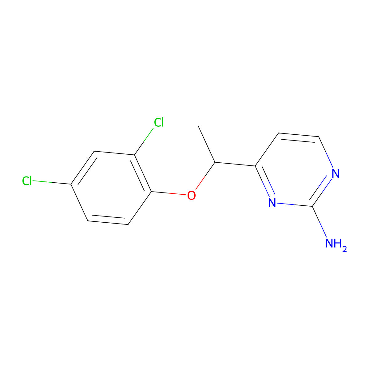 4-[1-(2,4-Dichlorophenoxy)ethyl]pyrimidin-2-amine molecular structure, CAS 338976-08-2
