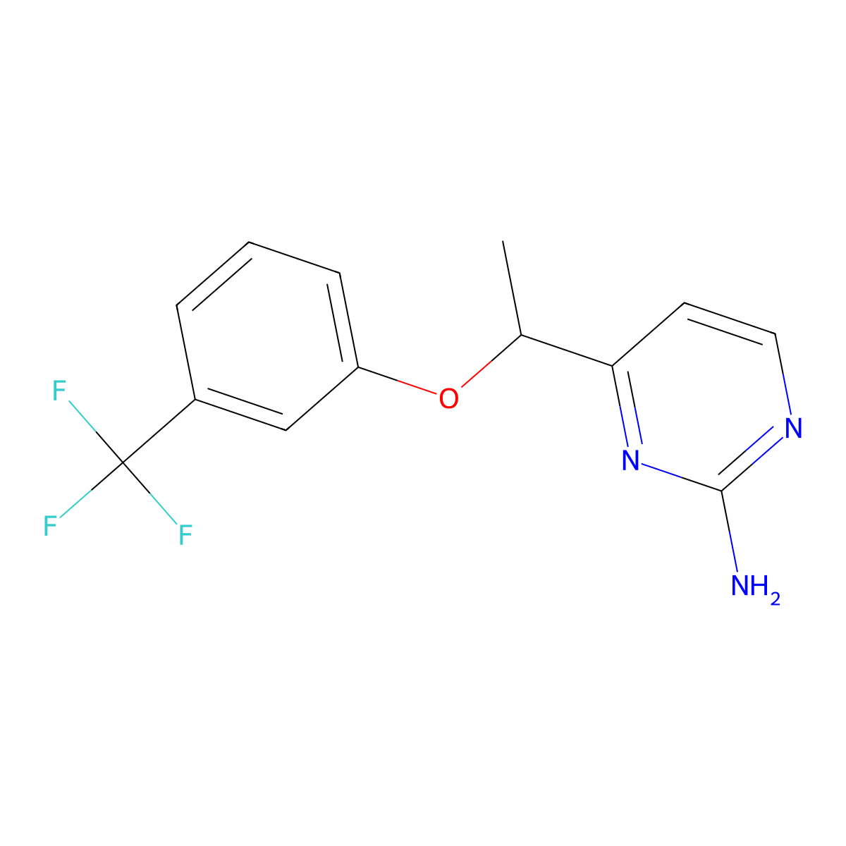 4-{1-[3-(Trifluoromethyl)phenoxy]ethyl}-2-pyrimidinamine molecular structure, CAS 338976-09-3