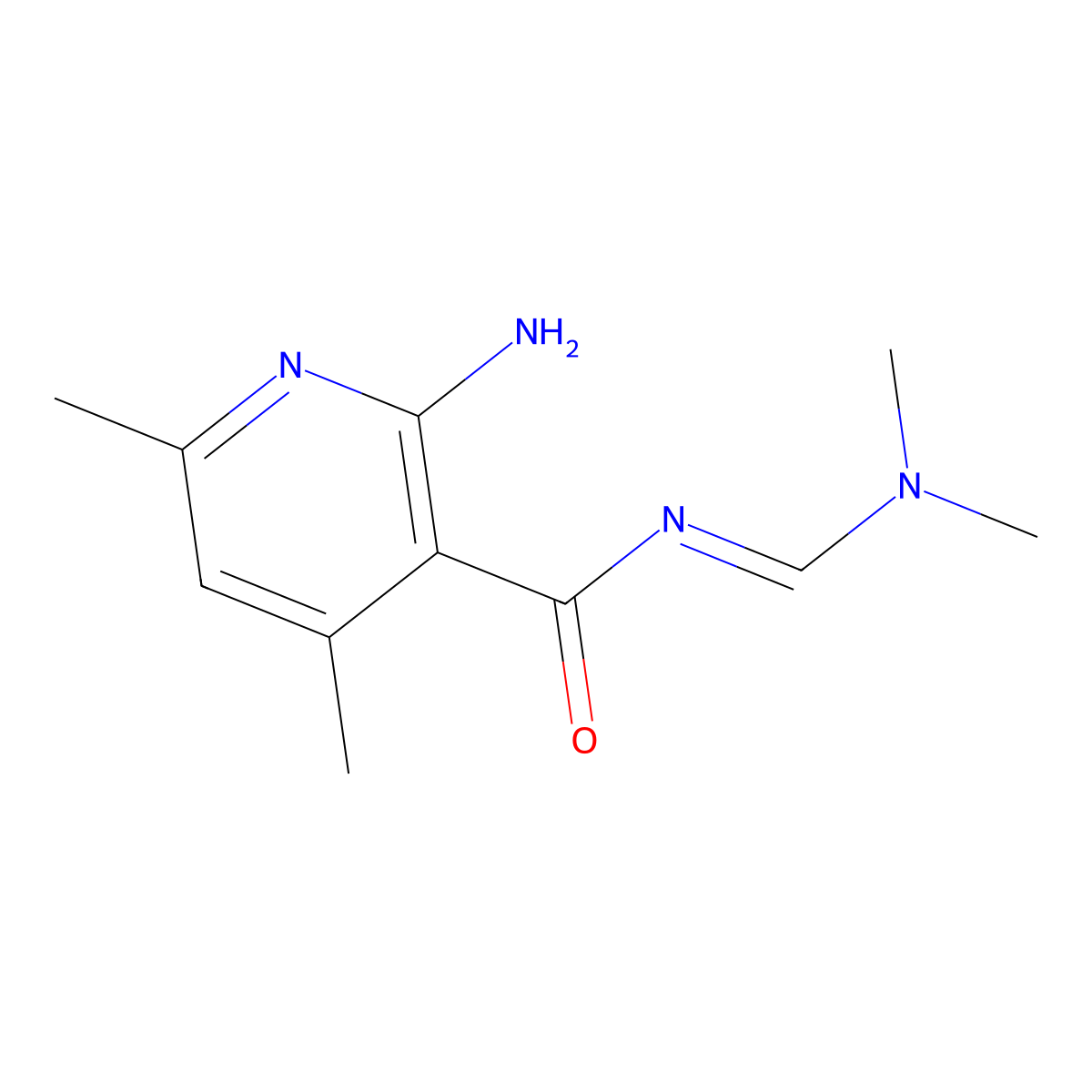 2-amino-N-[(dimethylamino)methylene]-4,6-dimethylnicotinamide molecular structure, CAS 338976-16-2